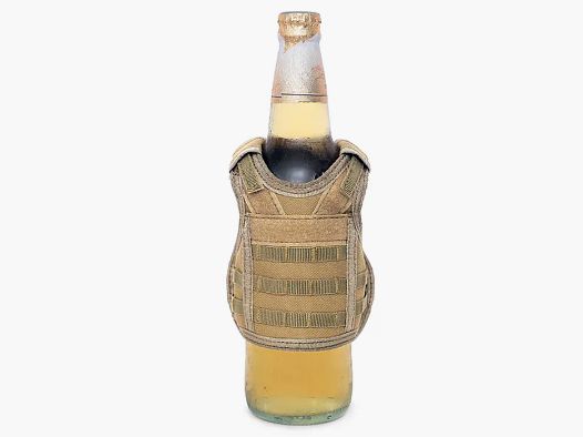 Mini Schutzweste für Bierflasche / Weinflasche / Thermosflasche - Sand