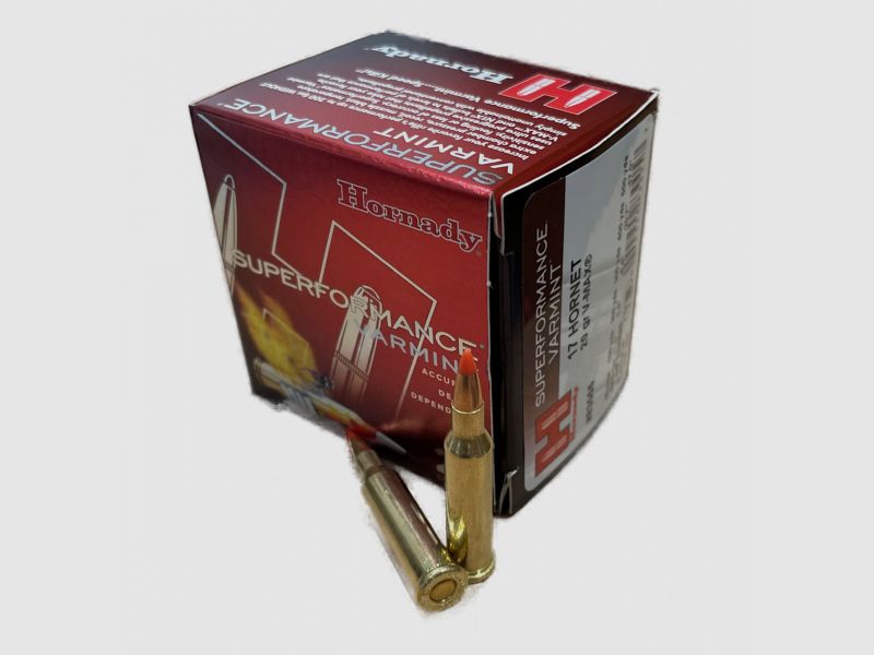 HORNADY SUPERPERFORMANCE VARMINT - .17 HORNET - 20 GRS. V-MAX - 25 SCHUSS