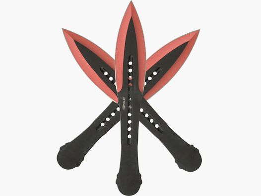 Juego de 3 cuchillos de lanzamiento punta roja recubiertos de negro