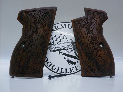 Plaquettes bois florale pour pistolet SIG P210 sans grenadière