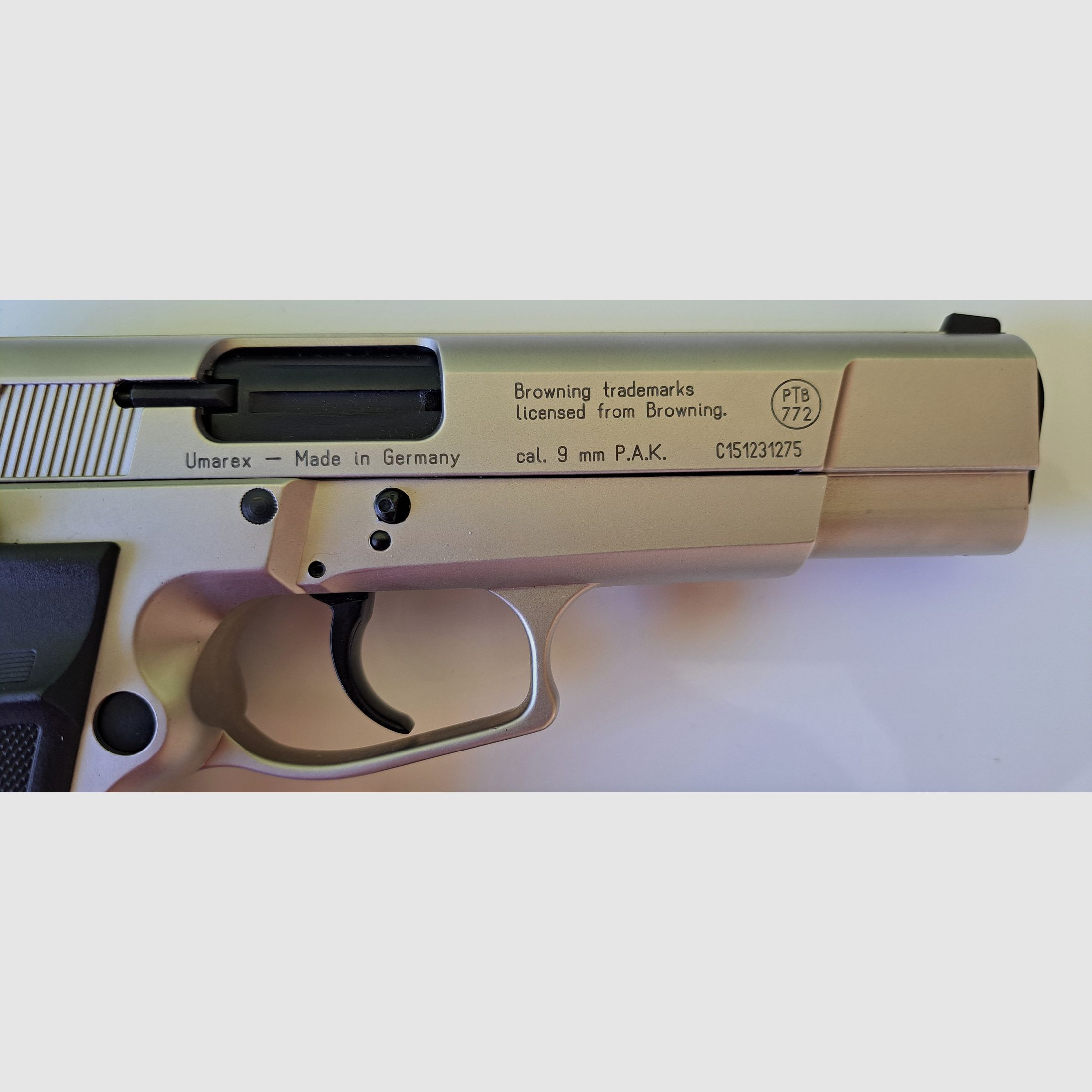 Browning GPDA 9, nickel, Umarex blank firing pistol