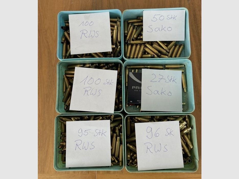 Cases .222 Rem. from RWS + Sako
