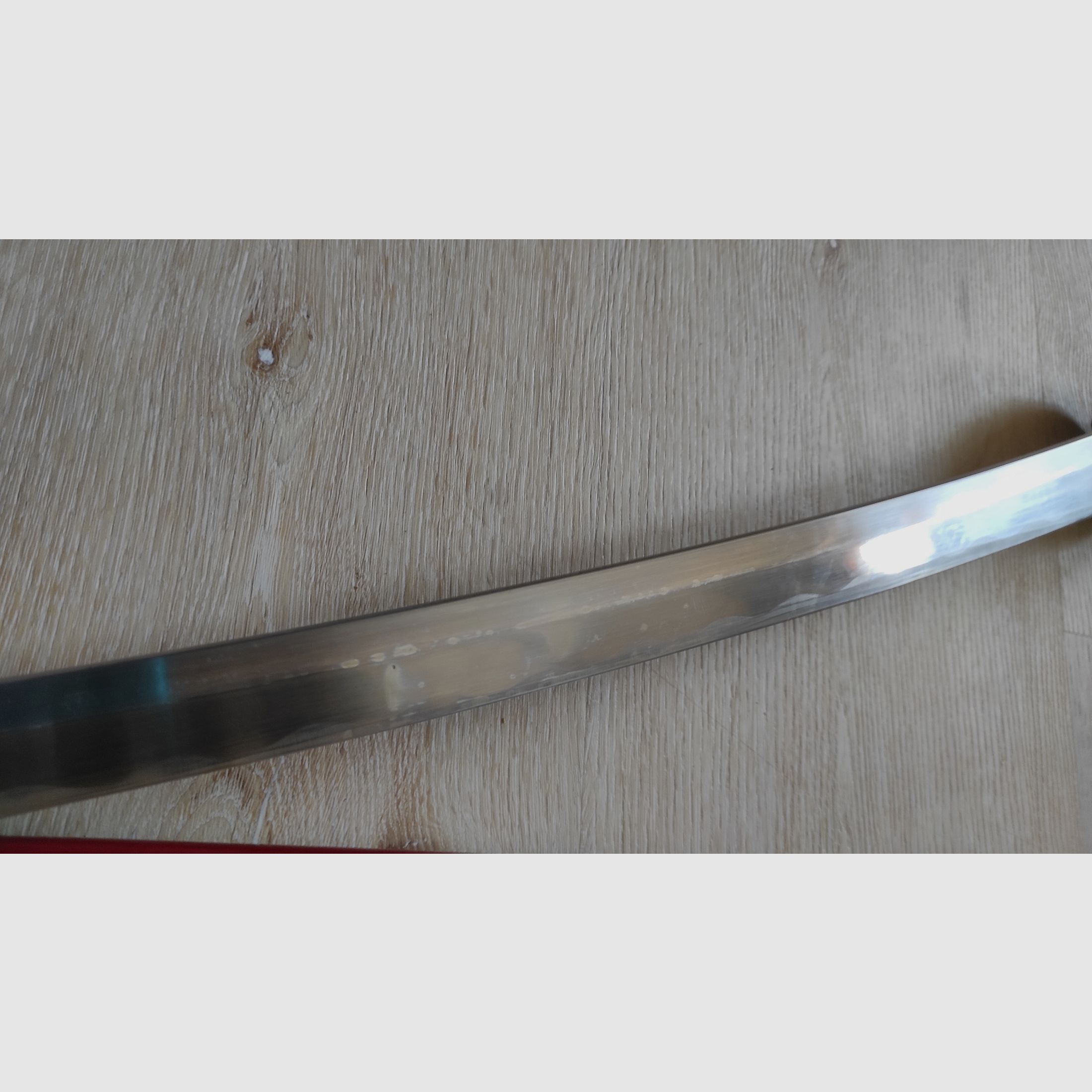 Katana, Samuraischwert rot mit Stoffbeutel geschliffene Klinge