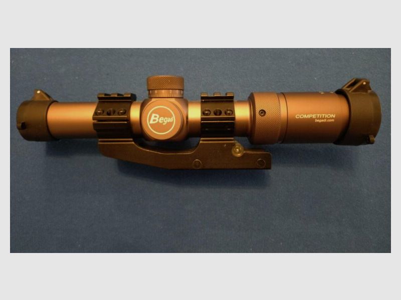 BEGADI "COMPETITION" ZIELFERNROHR 1,2 - 6 X 24 IR (Masken-Tauglich) INKL. KILLFLASH, MONTAGE & FLIPUP COVER -BRONZE GRAU, Bild 1 von 3