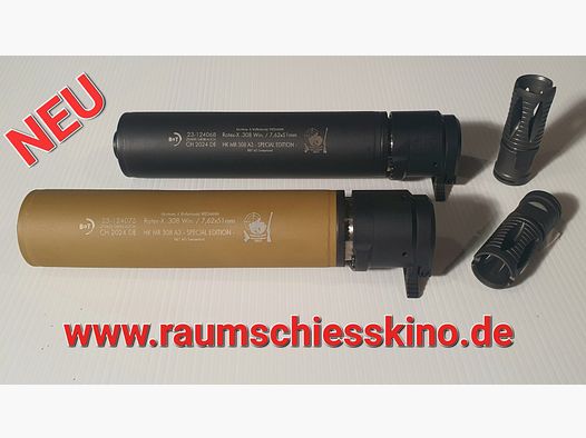 B&T ROTEX-X SCHALLDÄMPFER - SPECIAL EDITION - RAL 8000 - SCHWARZ - HK MR 308 A3 - HK G28 Z