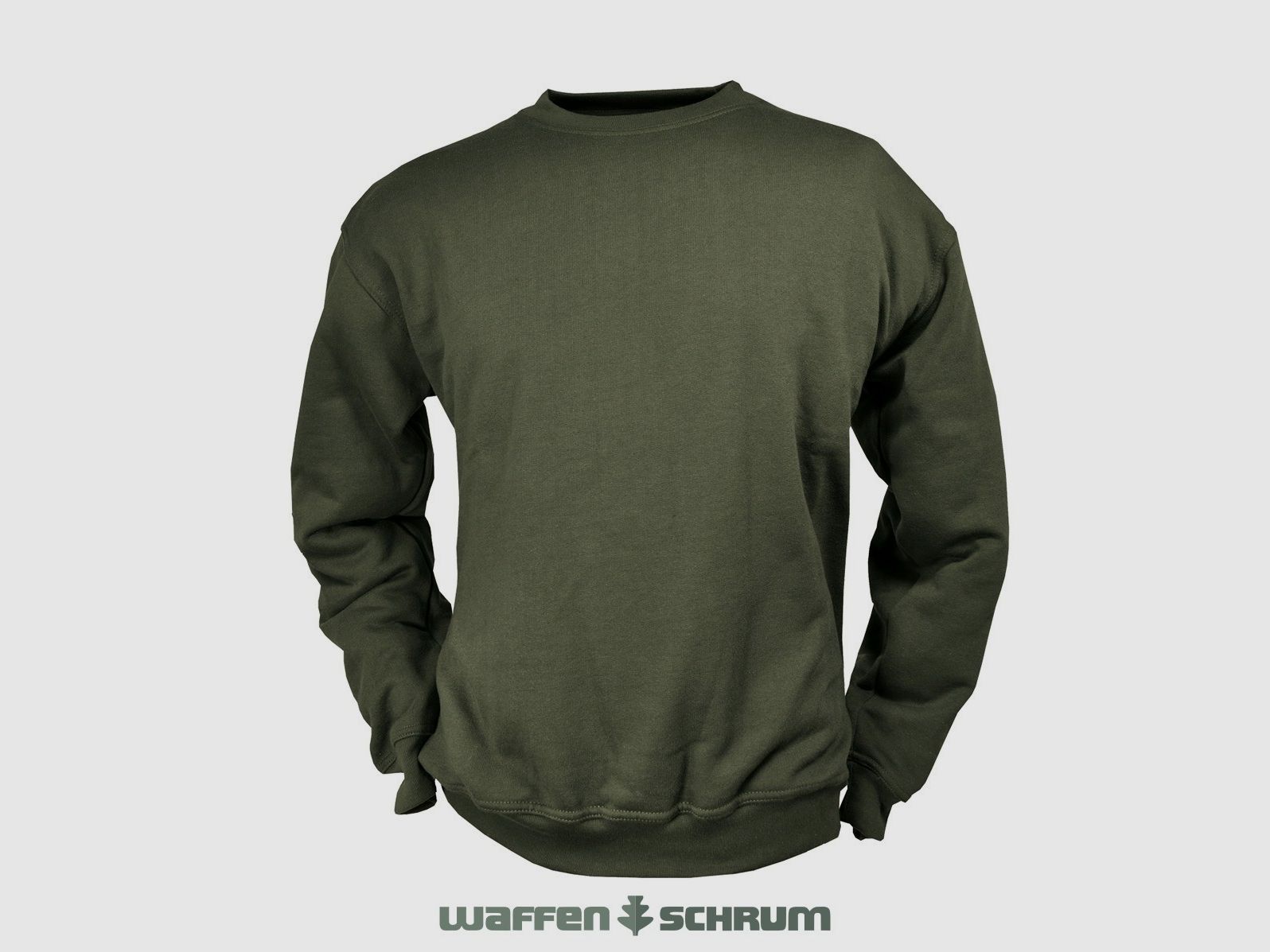 Hubertus Sweatshirt Rundhals  Oliv