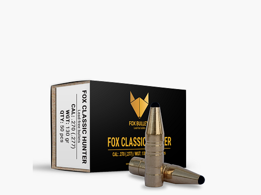 Fox Bullets Classic Hunter .277 8,4 g / 130 gr bleifreie Geschosse – 50 Stück