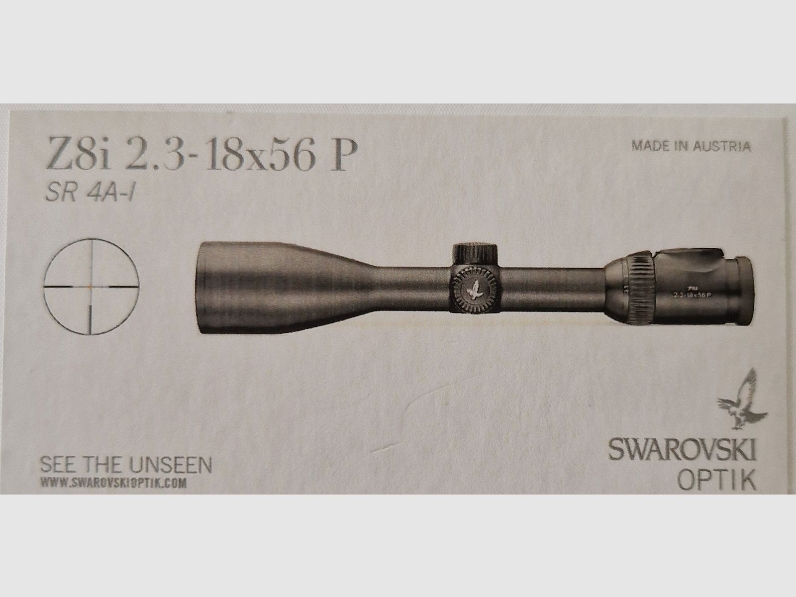 SWAROVSKI ZIELFERNROHR Z8i 2,3-18x56 P SR 4A-i MIT SCHIENE, NEUWERTIG!