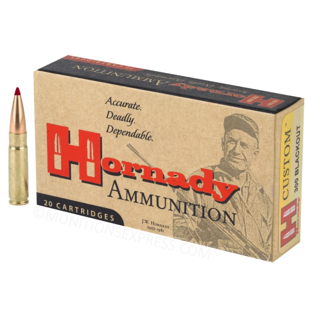 MUNITION HORNADY CUSTOM 300 BLACKOUT 110 GR CX (20)