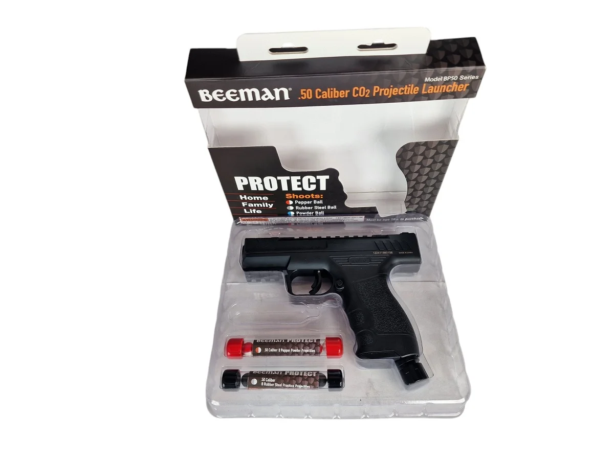 2x Pistolet na kule gumowe i pieprzowe BEEMAN Protect BP50 Combo kal.50, 8-strzałowy CO2-12g (BP50C), zdjęcie 76 z 84