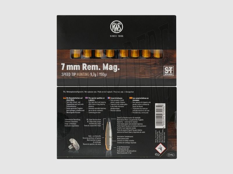 RWS SPEED TIP 9.7G / 150 GR(CARTOUCHE A BALLE)