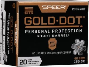 Speer Gold Dot Protección Personal .40 S&W 180GR GDHP 20 cartuchos
