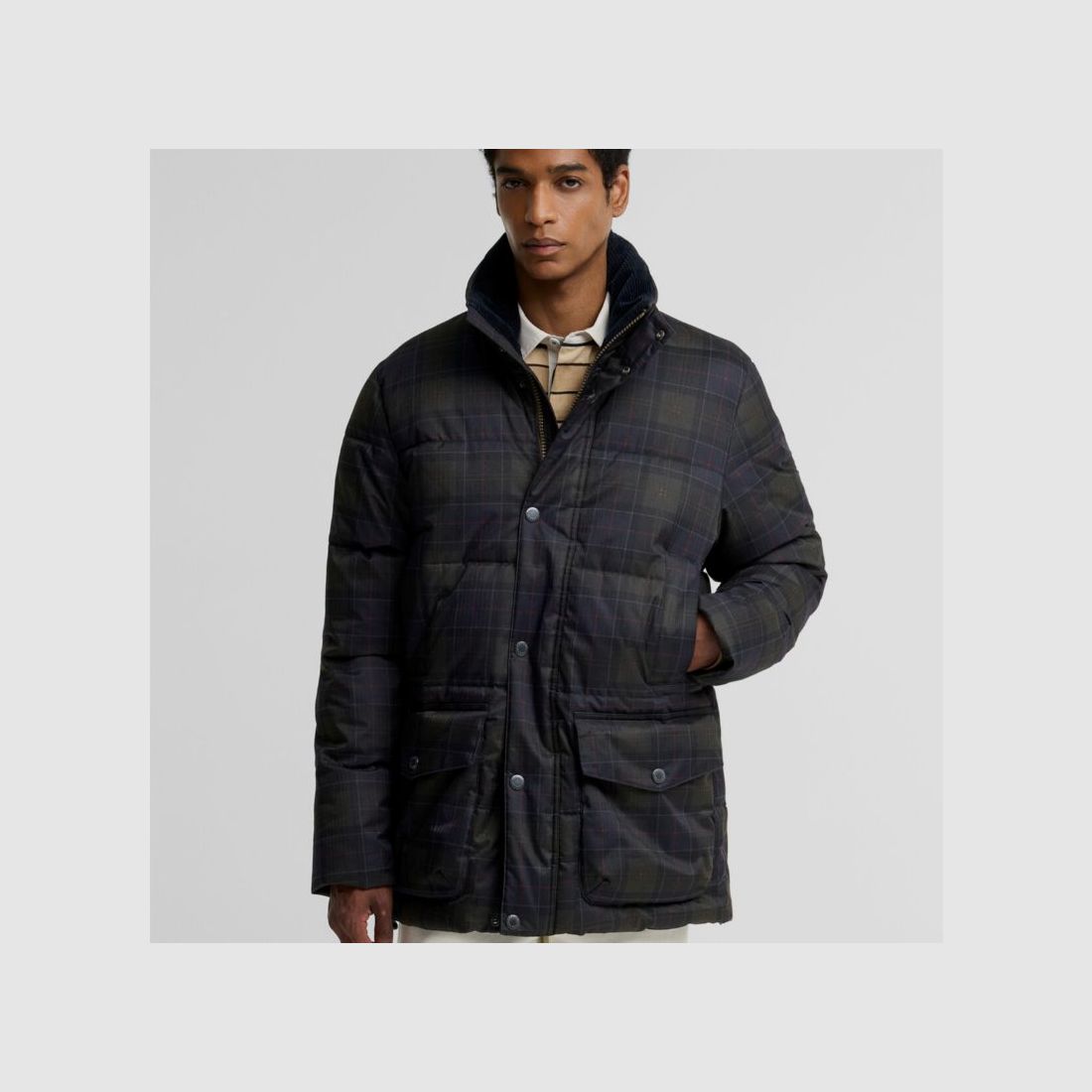 Barbour H-Daunenjacke Lonnen Tartan | shadow classic tartan, Bild 6 von 12