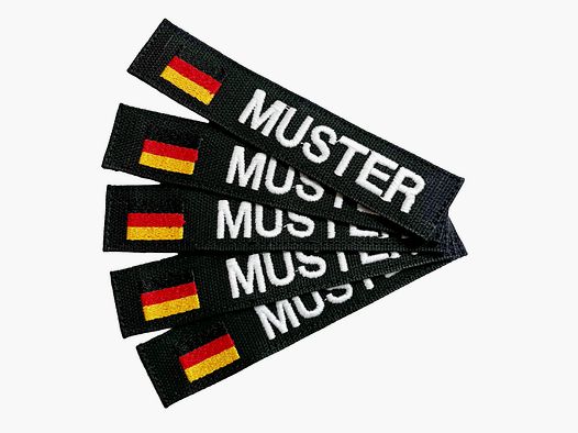 ASMC Namensbänder 5er Set DE schwarz weiß