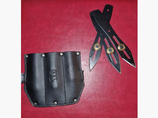 3 x THROWING KNIFE PROFI / ADJUSTABLE / WITH VELCRO ARM HOLSTER / + ALLEN KEY / HUNTING DECO BLADES STEEL ------>! READ DESCRIPTION ! <------