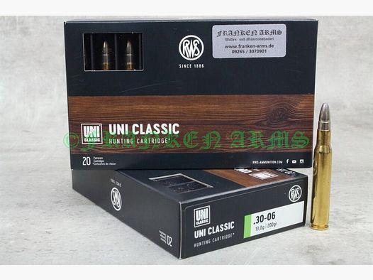 RWS UNI Classic .30-06 200gr. 13,0g 20 pièces Prix dégressifs