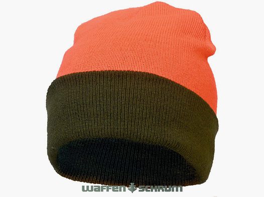 Sombrero de lana reversible Oliva-Naranja