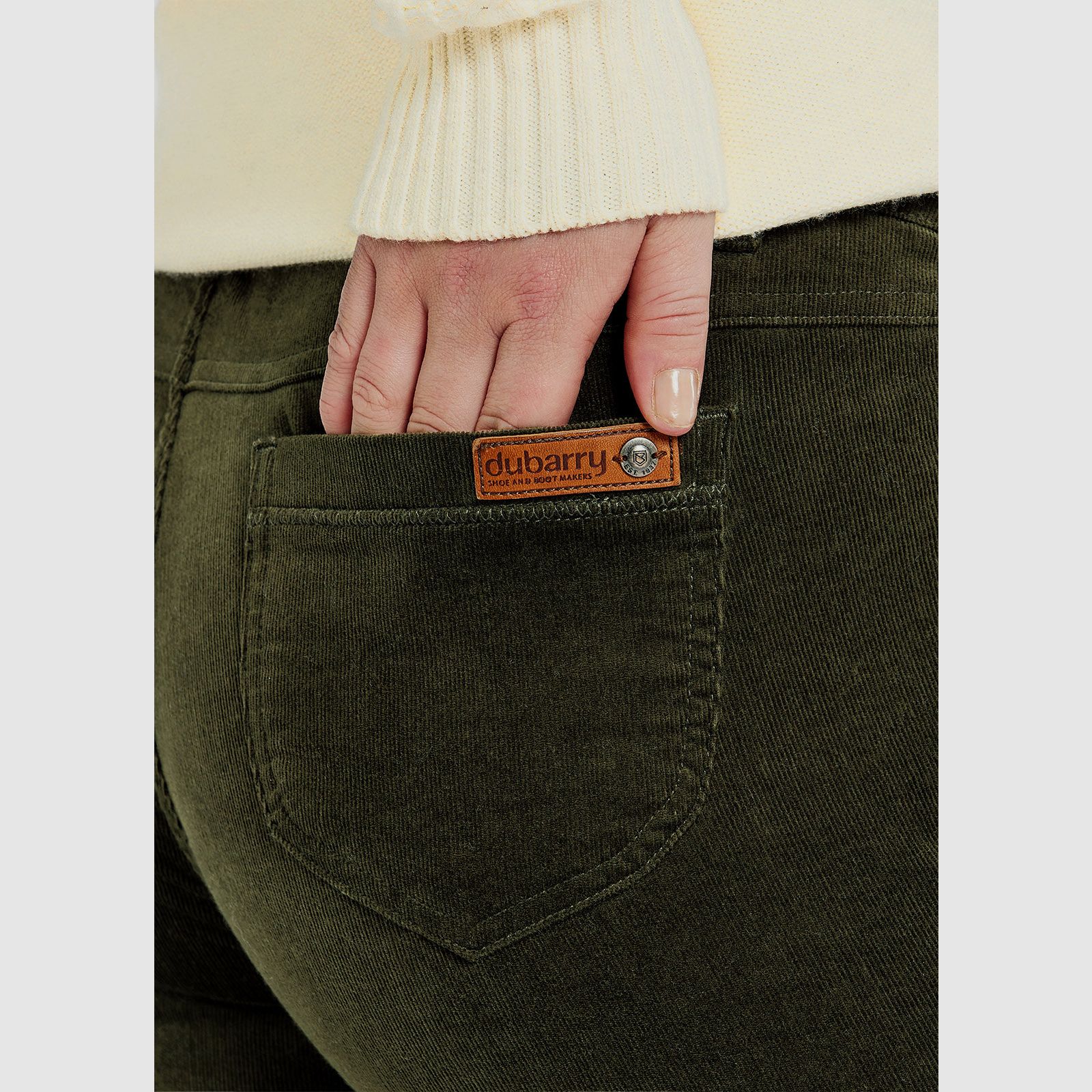 Dubarry of Ireland Pantalon en velours côtelé Honeysuckle Olive