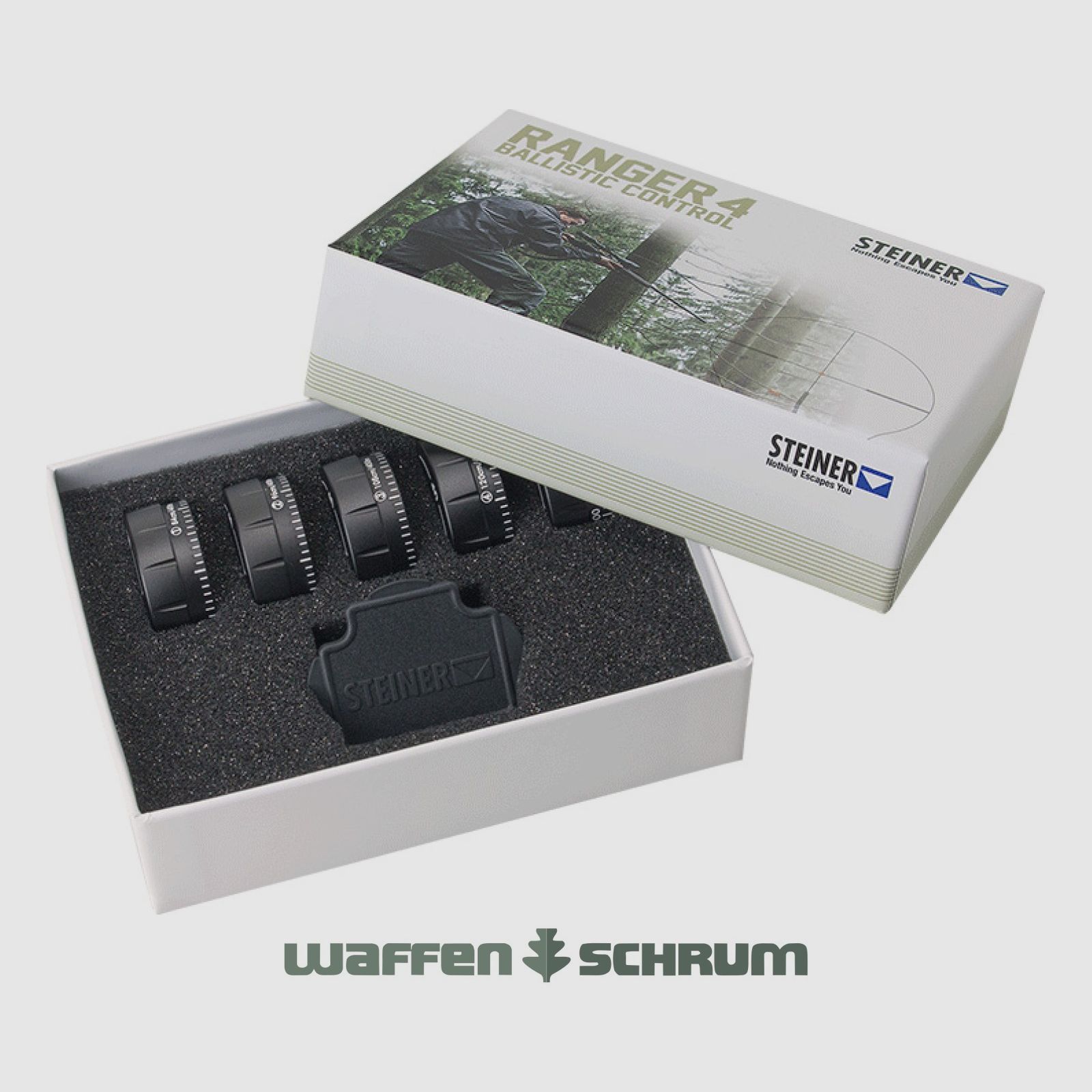 Steiner Ballistic Control Set für Ranger 4 Kappen + Schraubendreher Ranger 3-12x56 - 4-16x56