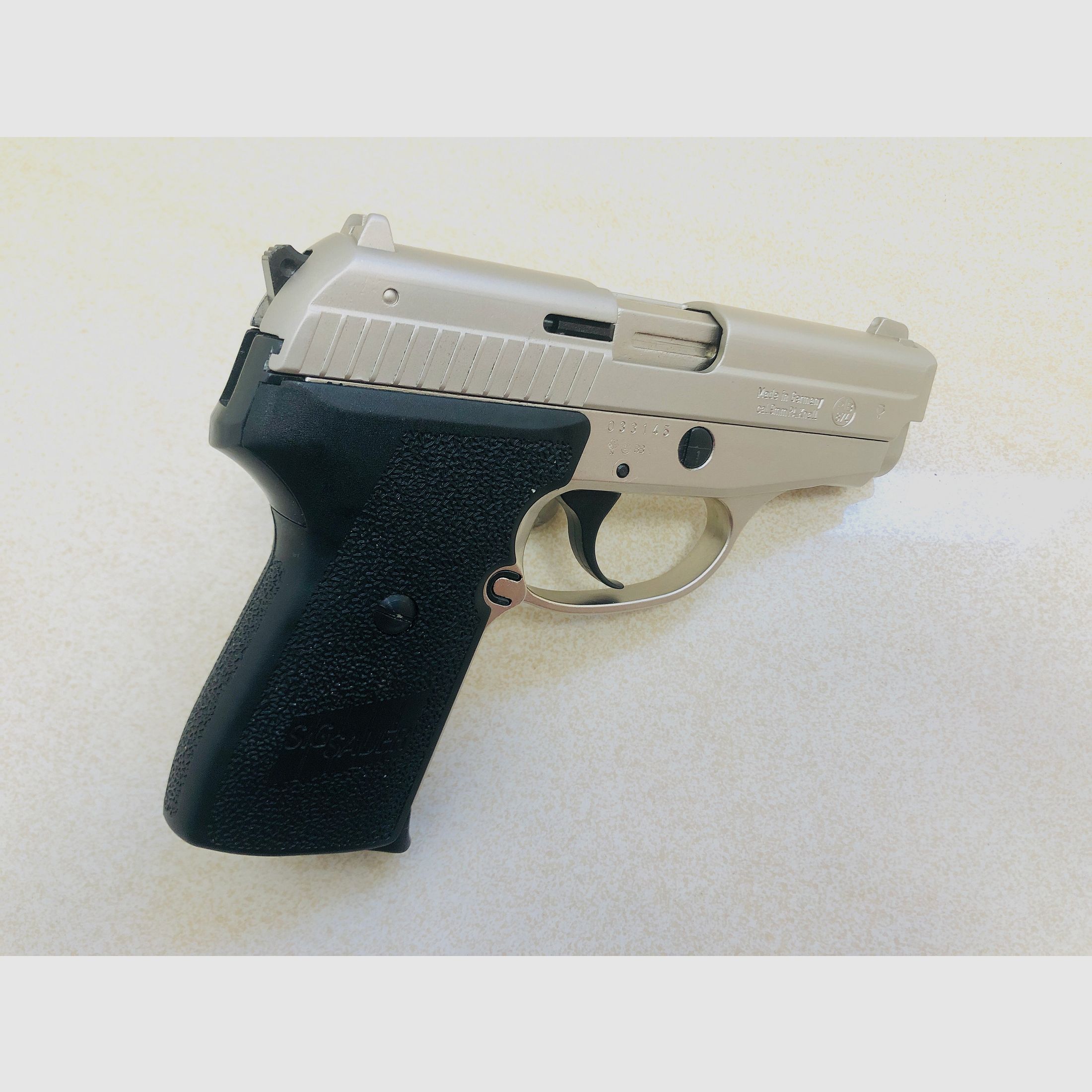 ••• SIG SAUER P239 pistola a salve / Nickel / accessori / confezione originale / PTB 874 •••