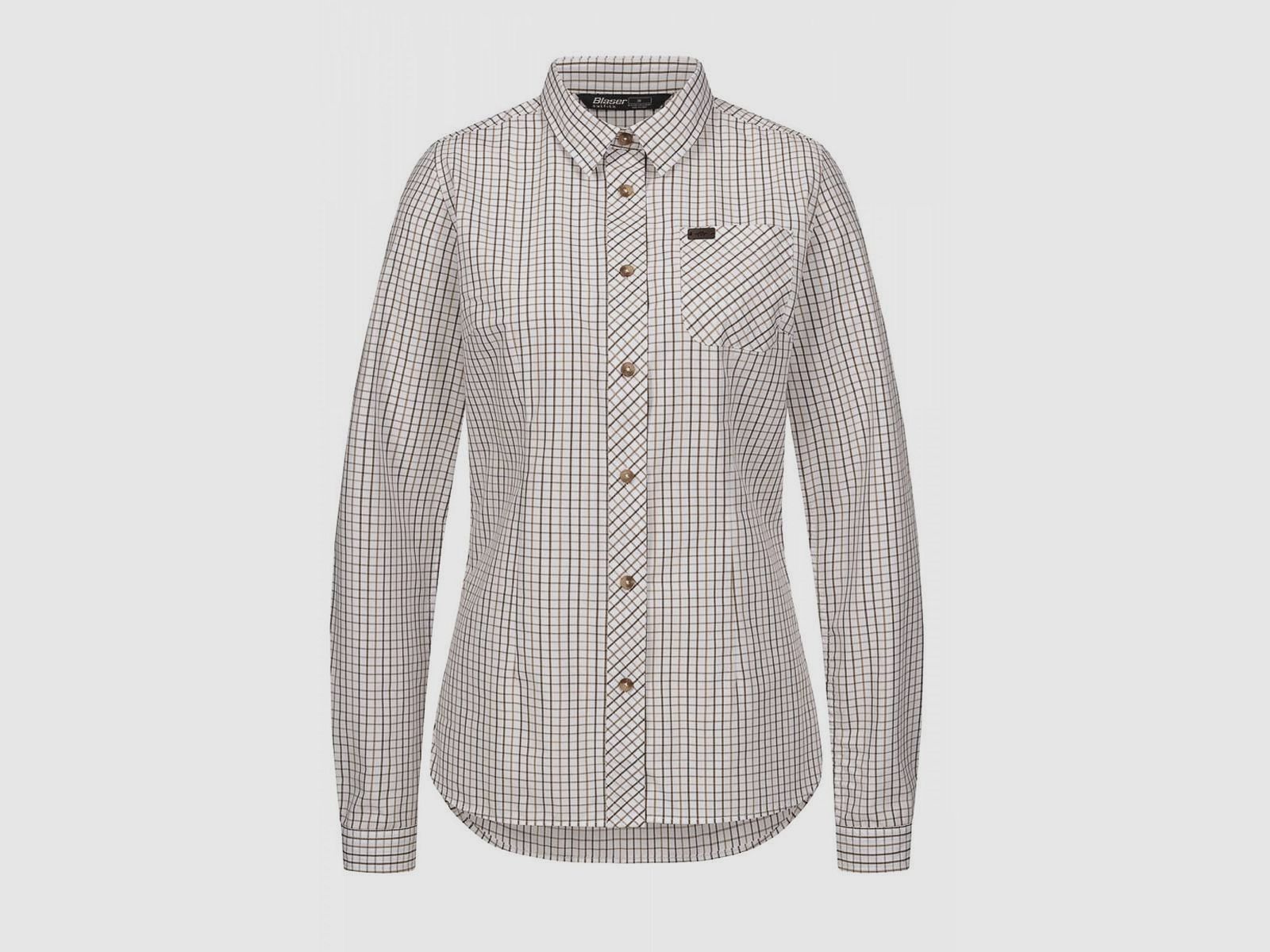 Blaser Damenbluse Juna oliv/beige kariert 38