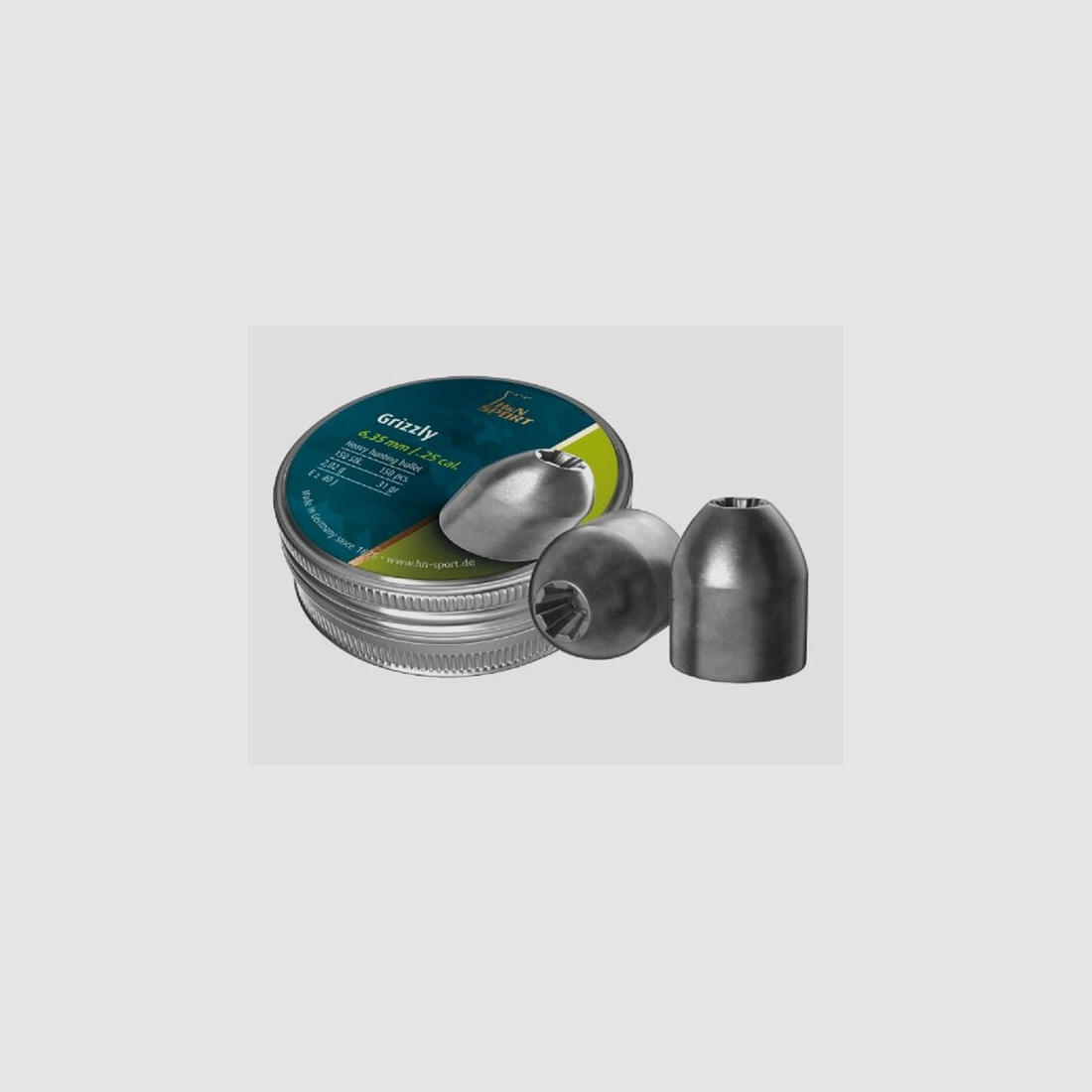 H&N - Luftgewehrmunition H&N Grizzly - 150 Diabolo Kal. 6,35 mm / .25 - Versandkostenfrei