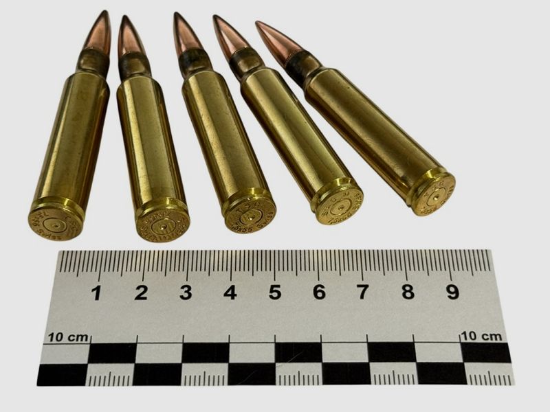 5 pieces of decommissioned 7.5x55 Swiss – full metal jacket