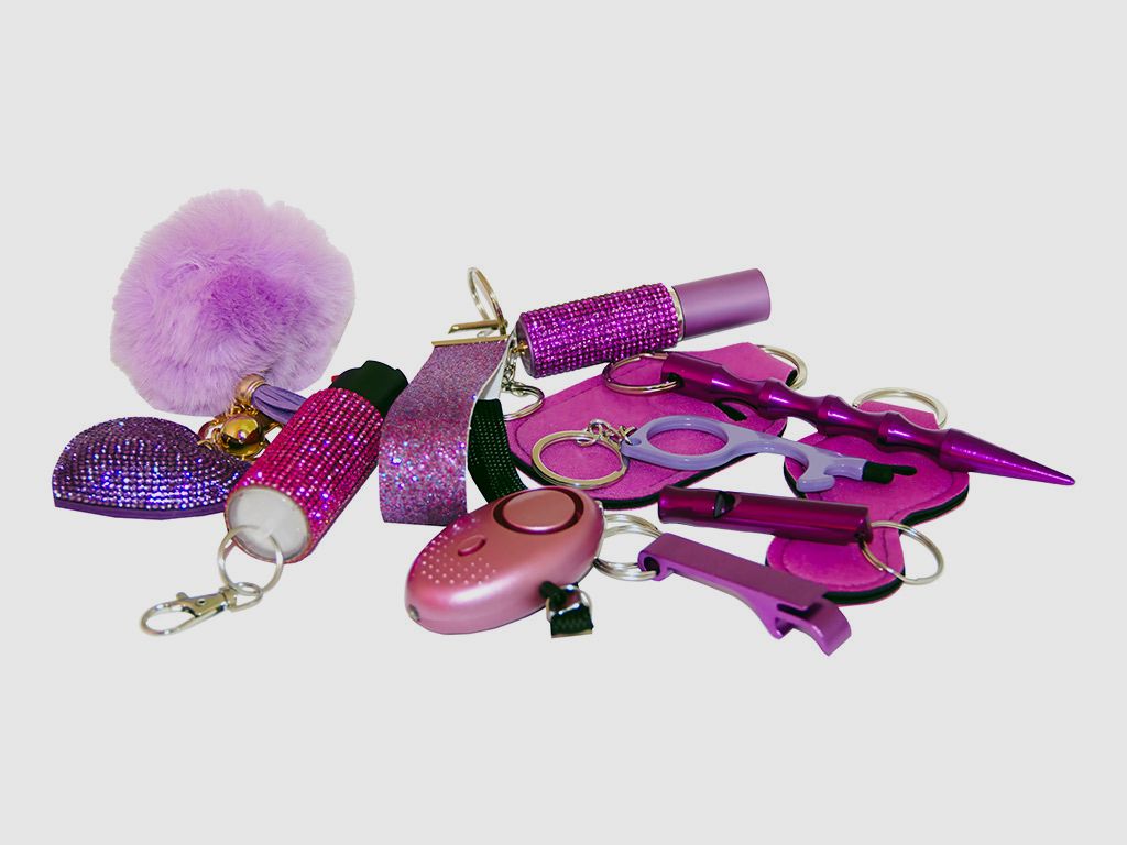 Schutzengel Set Safe 4u fĂĽr jeden SchlĂĽsselbund 11-teilig violett