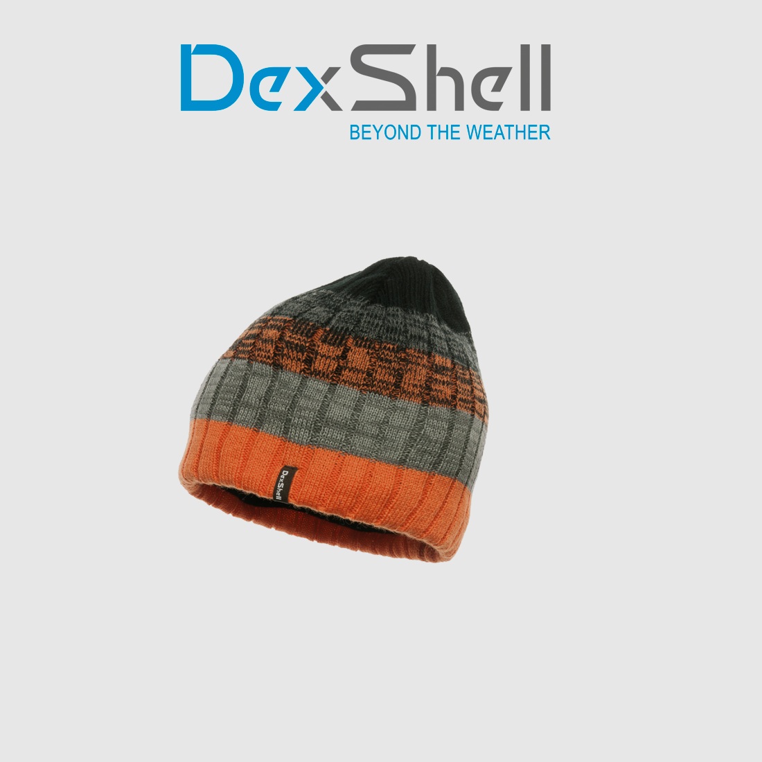 DexShell WATERPROOF BEANIE ORANGE STRIPED
