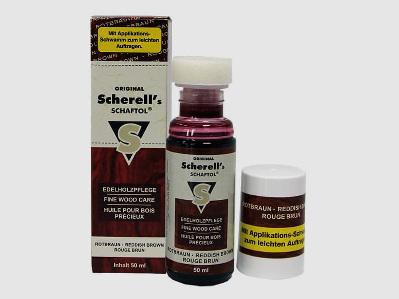 Scherell's Schaftol Rotbraun, 50ml mit Applikationsschwamm