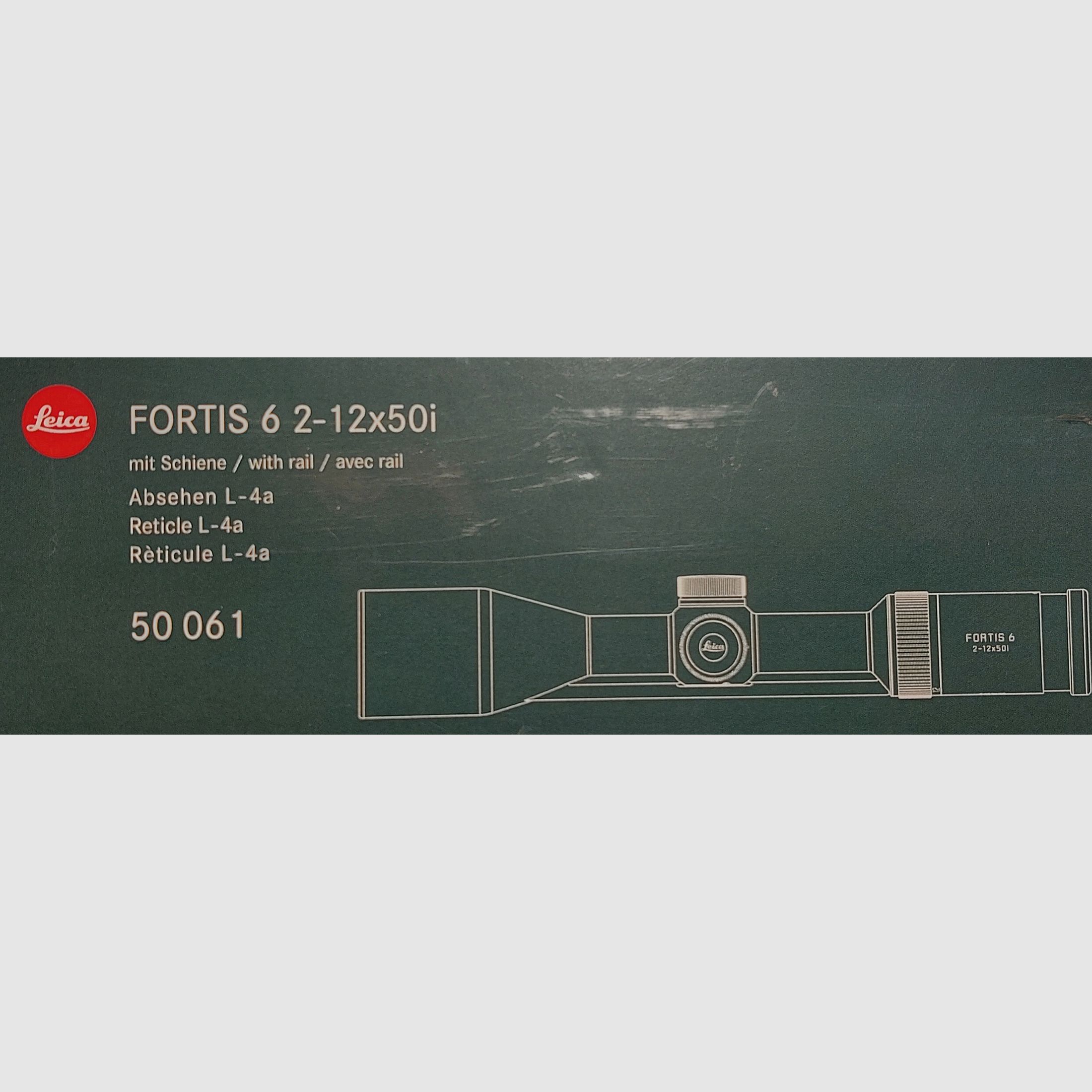 Leica Fortis 6 2-12x50i, reticle L-4a, mount Zeiss Picatinny/without BDC including original packaging/lens protection/without adapter!