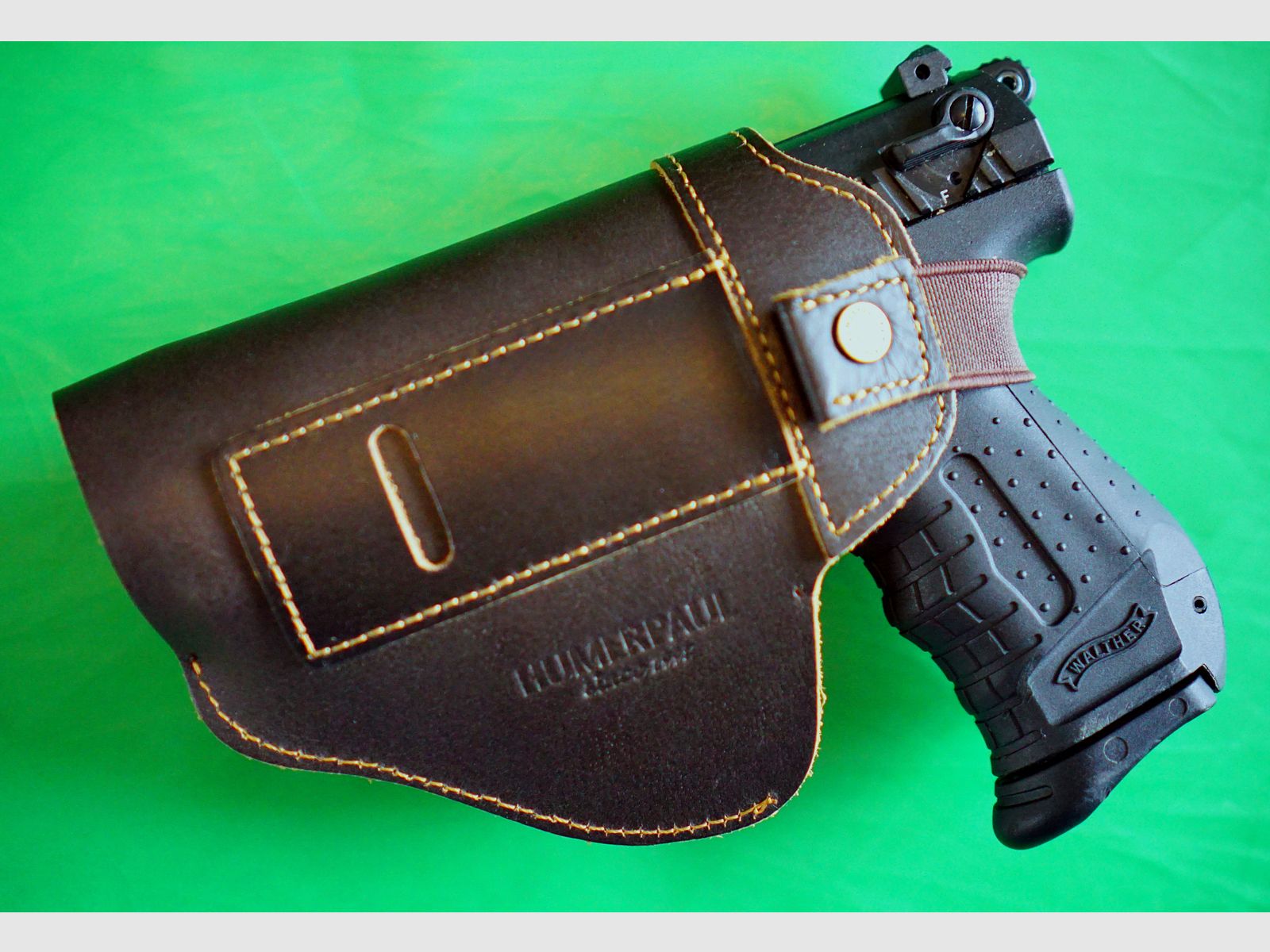 Walther P22 Schreckschuss Pistole 9mm P.A.K. (PTB 778) schwarz mit Lederholster