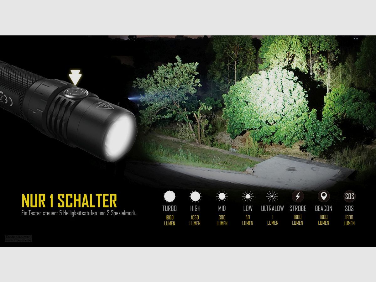 Nitecore MH10S Taschenlampe 1800 Lumen
