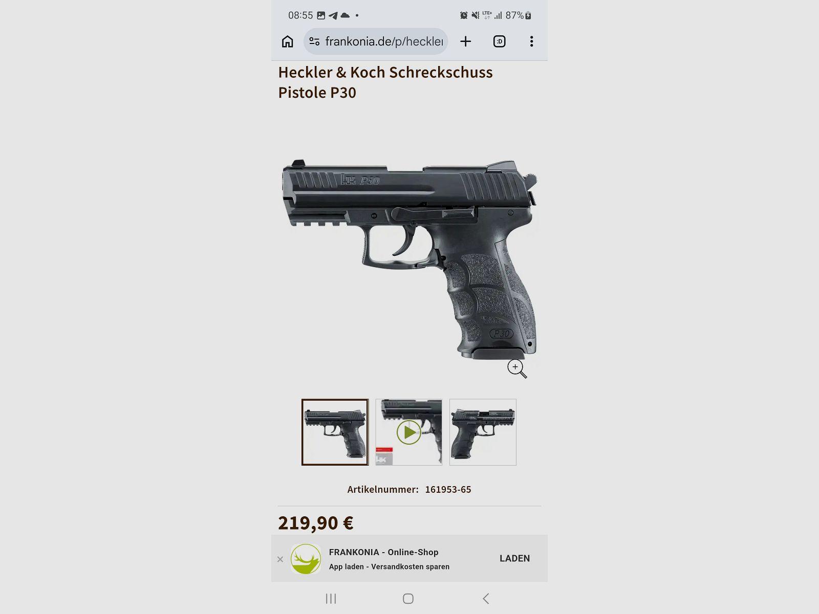 Heckler und Koch HK P30 / 9mm réplique de coup de feu de défense sous licence par Umarex