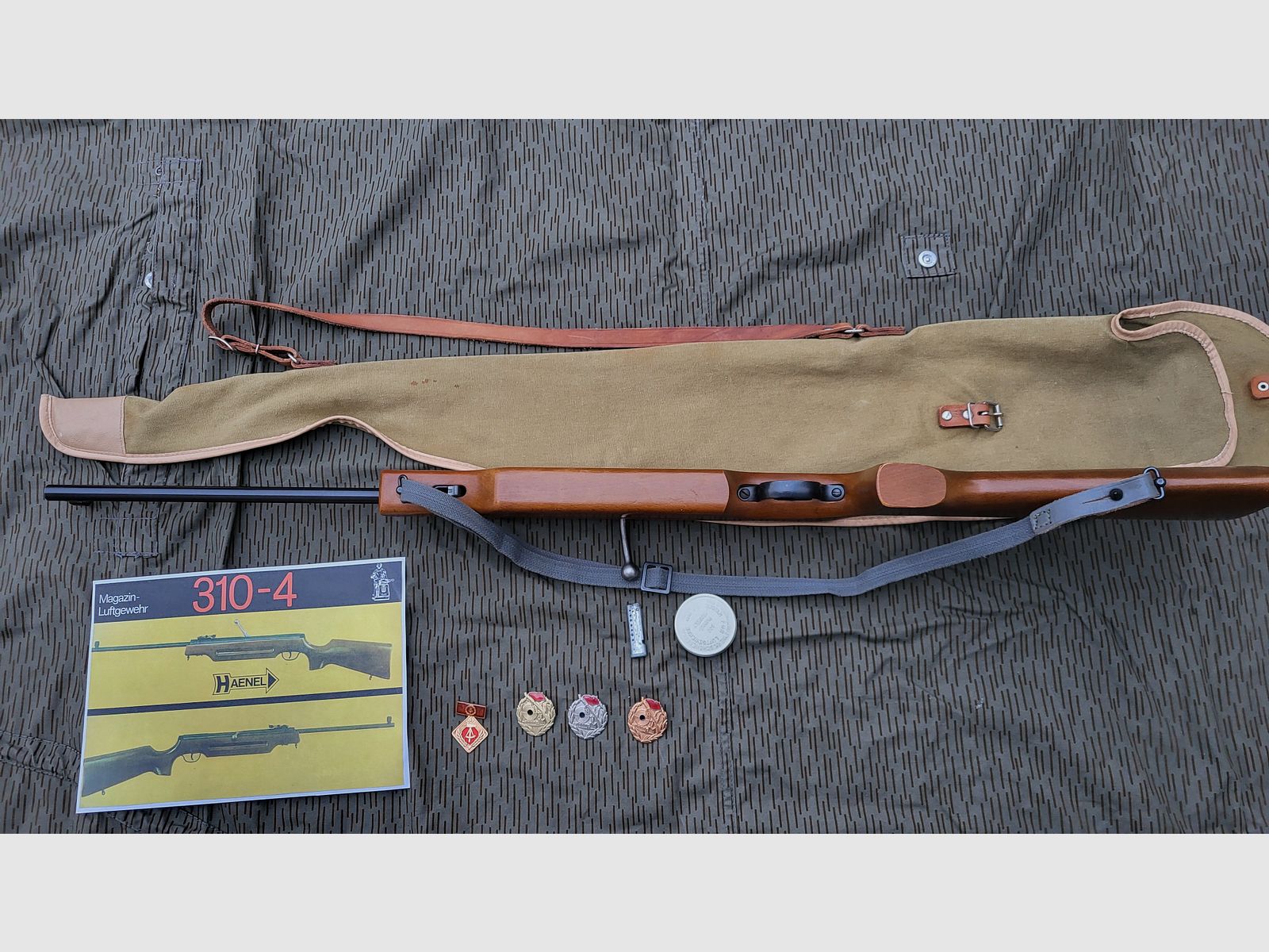 Fusil à air DDR avec chargeur Haenel 310-4 avec sacoche