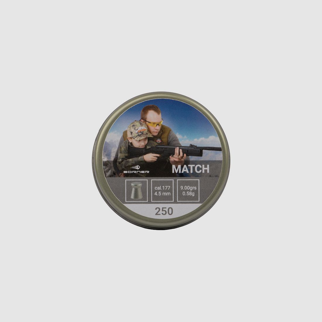 Flachkopf Diabolos Borner Match Kaliber 4,5 mm 0,58 glatt 250 StĂĽck