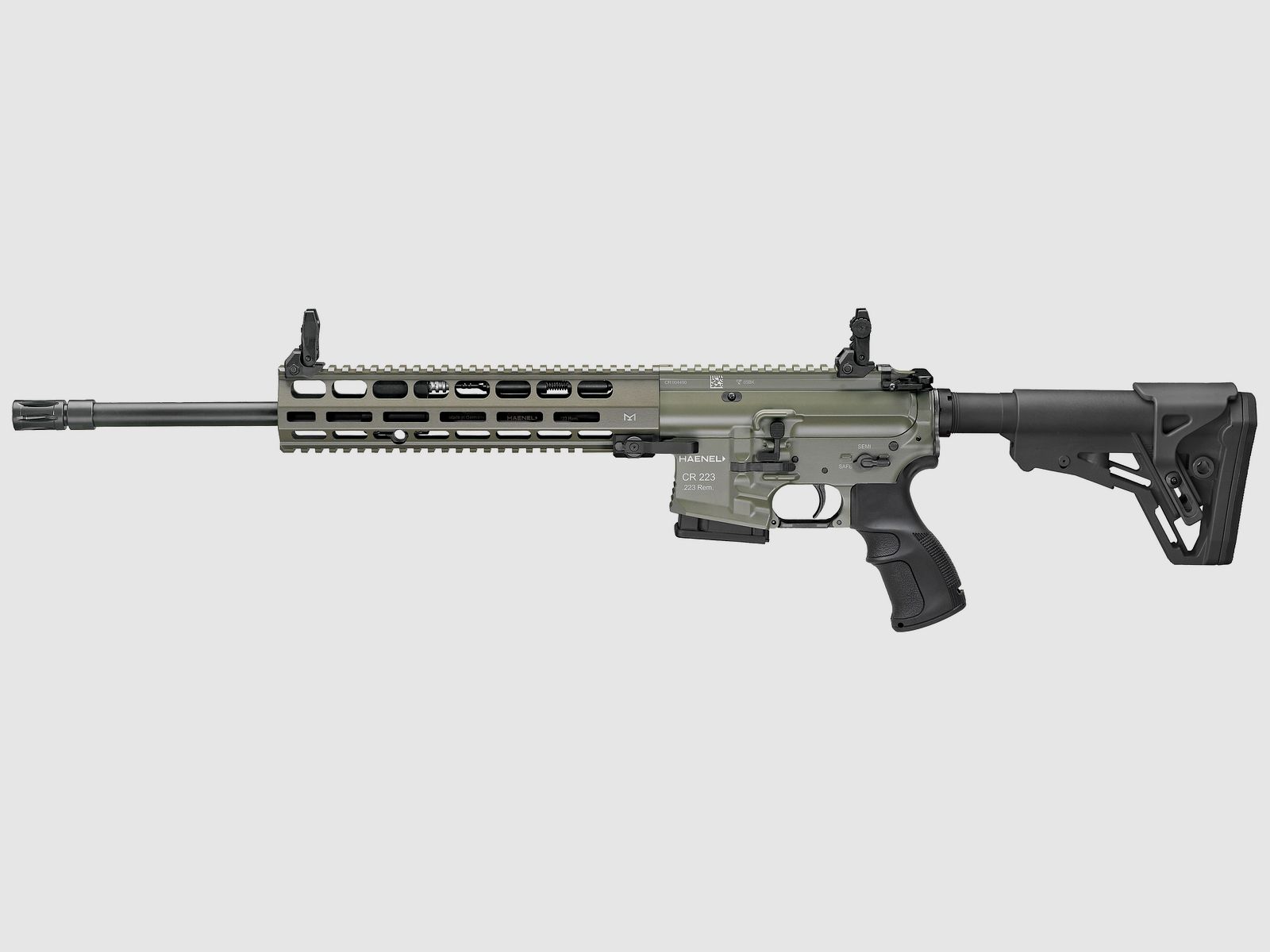 Haenel CR 223 M-LOK Handschutz Lauflänge 423 mm | Matchabzug | Handschutz lang | Oliv | sportlich zugelassen, Kal. .223 Rem.