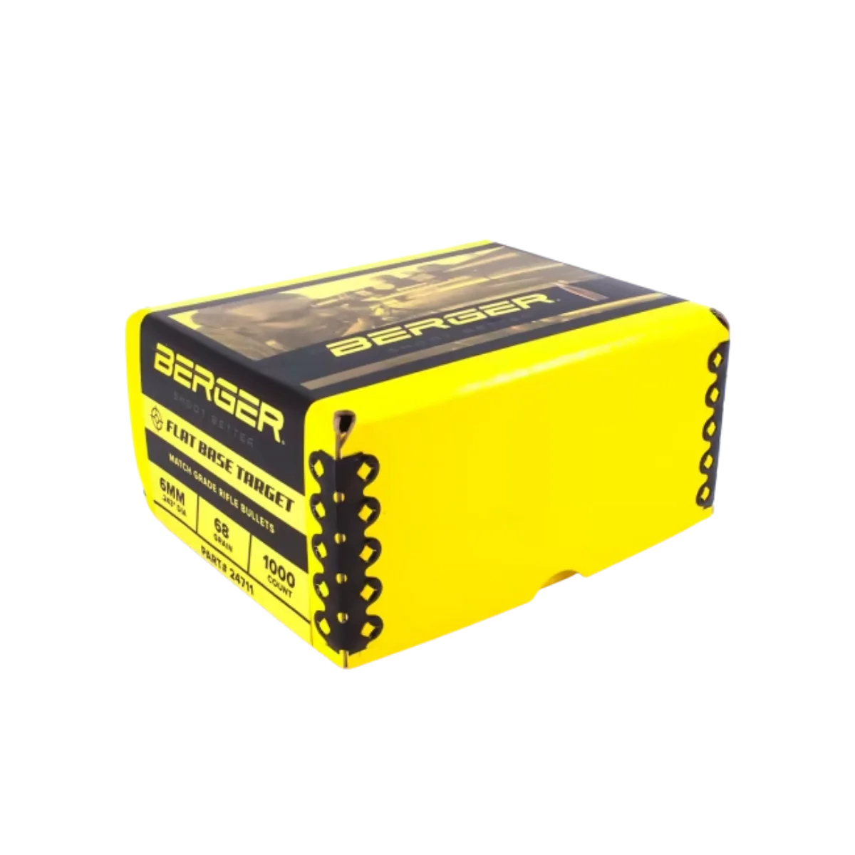 Berger 6mm (.243) Flat Base Target 68 Grain (conditionnement en vrac)