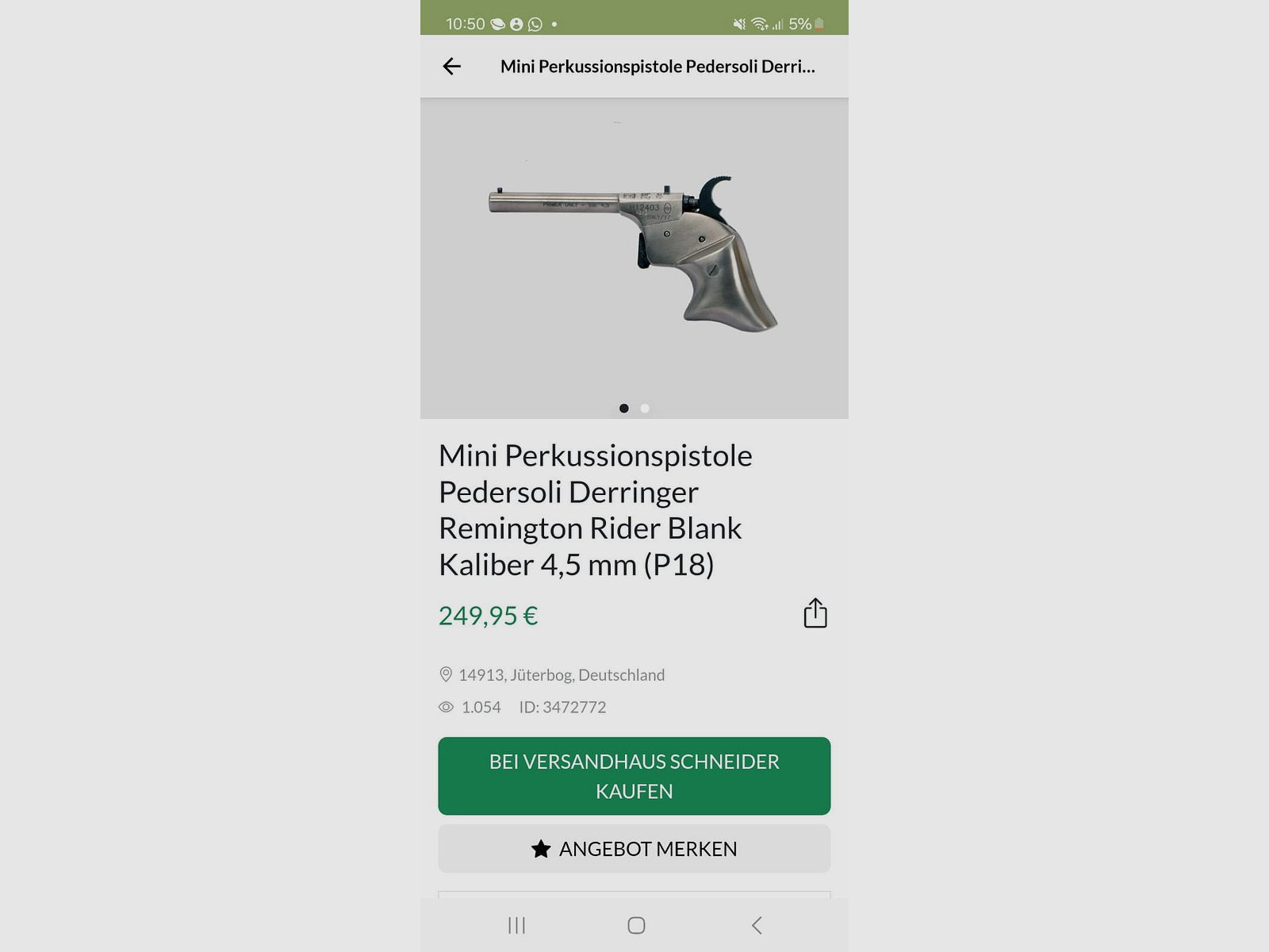 Pedersoli Derringer Rider 4,5mm
