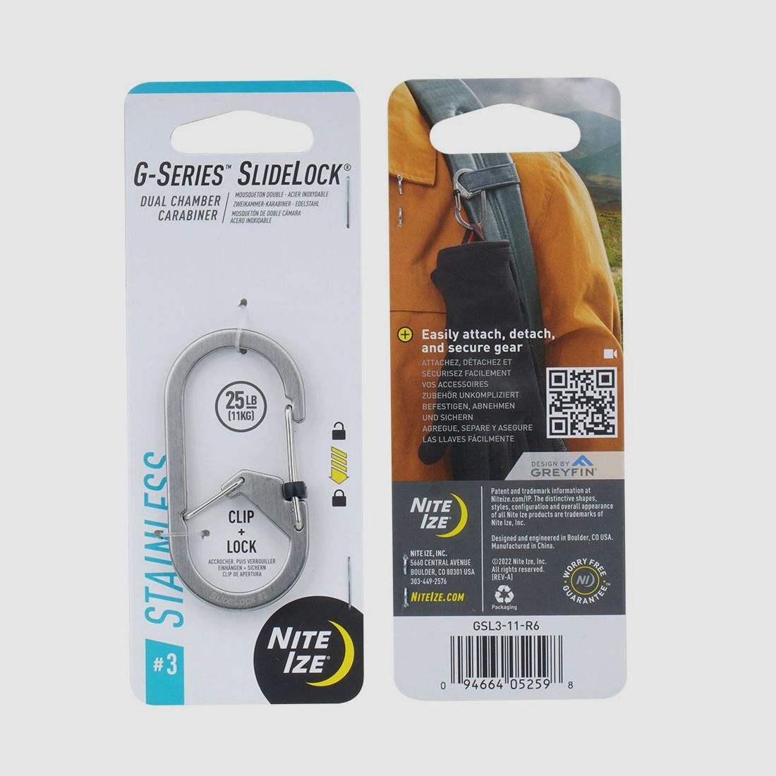 Nite Ize G-Series SlideLock #3 Zilver