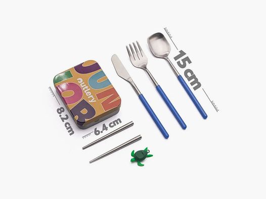 Posate per bambini Outlery, acciaio inossidabile, formato tascabile