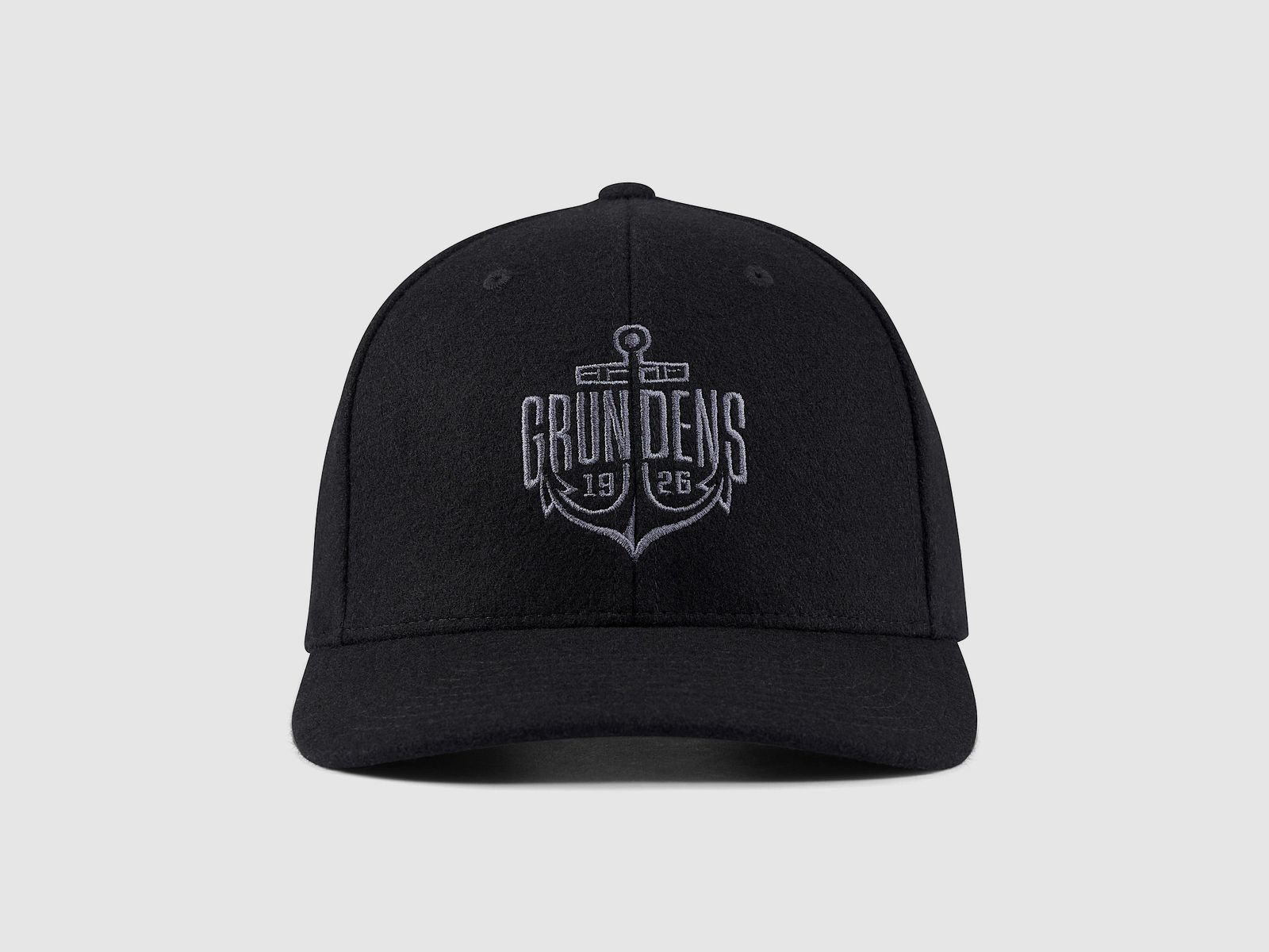 Grundens Logo Anchor Wool Trucker Black
