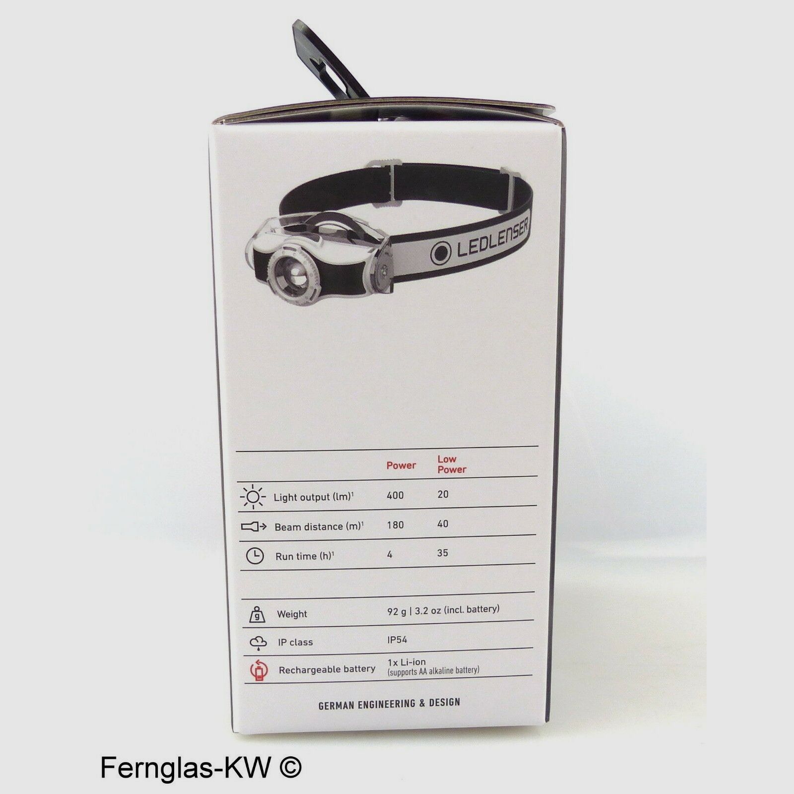 Ledlenser 500950 LED Kopflampe Stirnlampe MH5 Schwarz Weiß 400 Lumen mit Akku