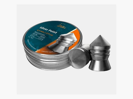 H&N Luftgewehrmunition Silver Point - 400 Diabolo Kal. 4,50 mm / .177 - Versandkostenfrei