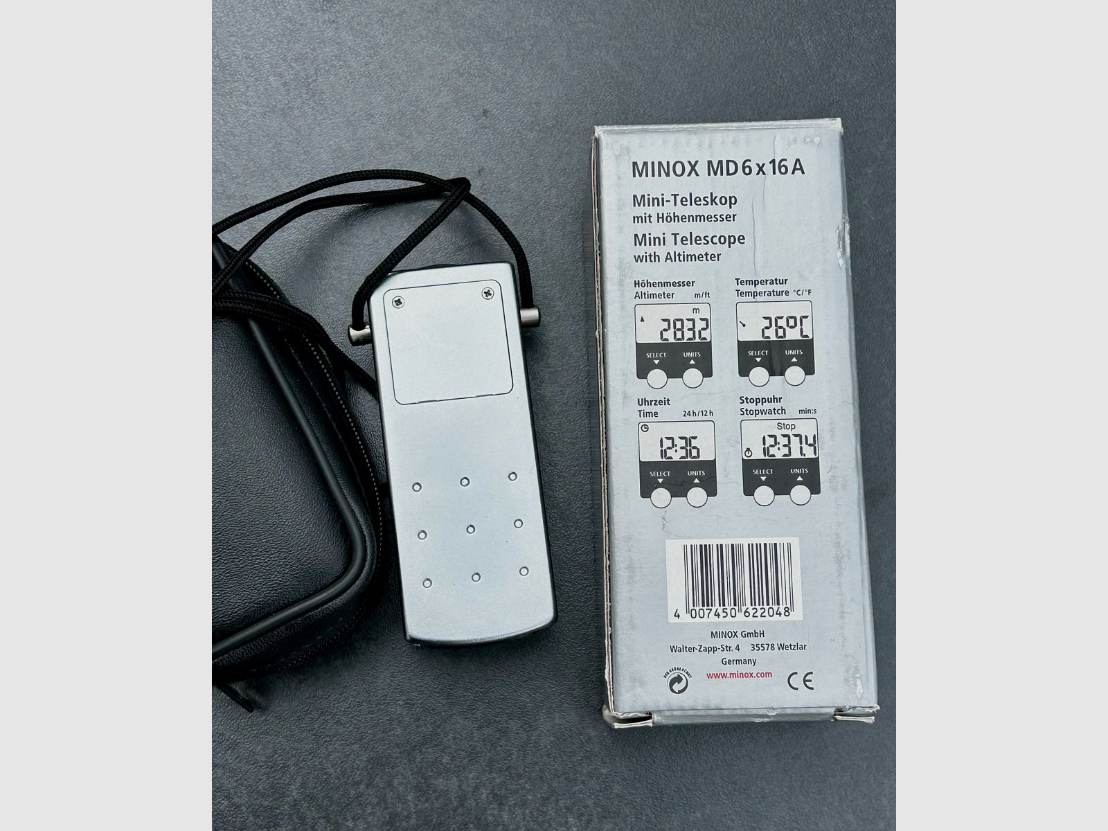 Monokular Minox MD 6x16A - teleskop kieszonkowy z wbudowanym wysokościomierzem