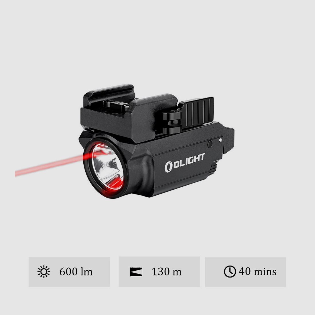 OLIGHT BALDR RL MINI - Torcia Tattica per Rail 1913 con Laser Rosso, immagine 1 di 4