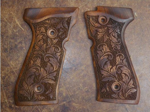 Plaquettes bois Floral pour pistolet Beretta 92