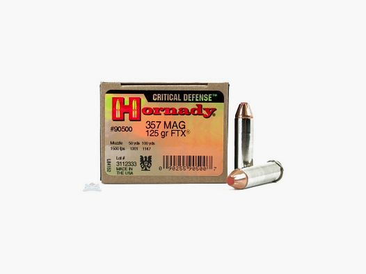 HORNADY 357 MAG 125 GRS CRITICAL DEFENSE 25 STK