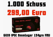 Geco FMJ 124 grain 1000 rounds