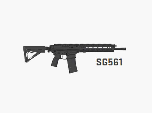 SIG SAUER SG561, 14.5“ Lauf, 7“ Drall, Kaliber 5.56 x 45mm inkl. STANAG Adapter, Magazin (10), Koffer